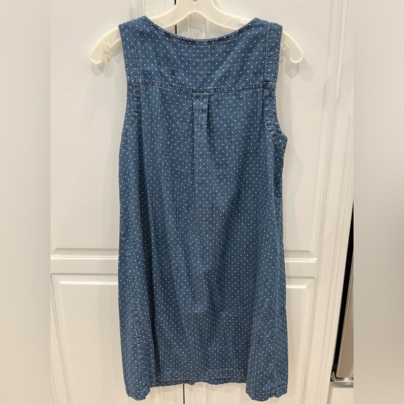 TOMMY HILFIGER lightweight denim Dress with white poke-a-dots, size 8. - Picture 3 of 6